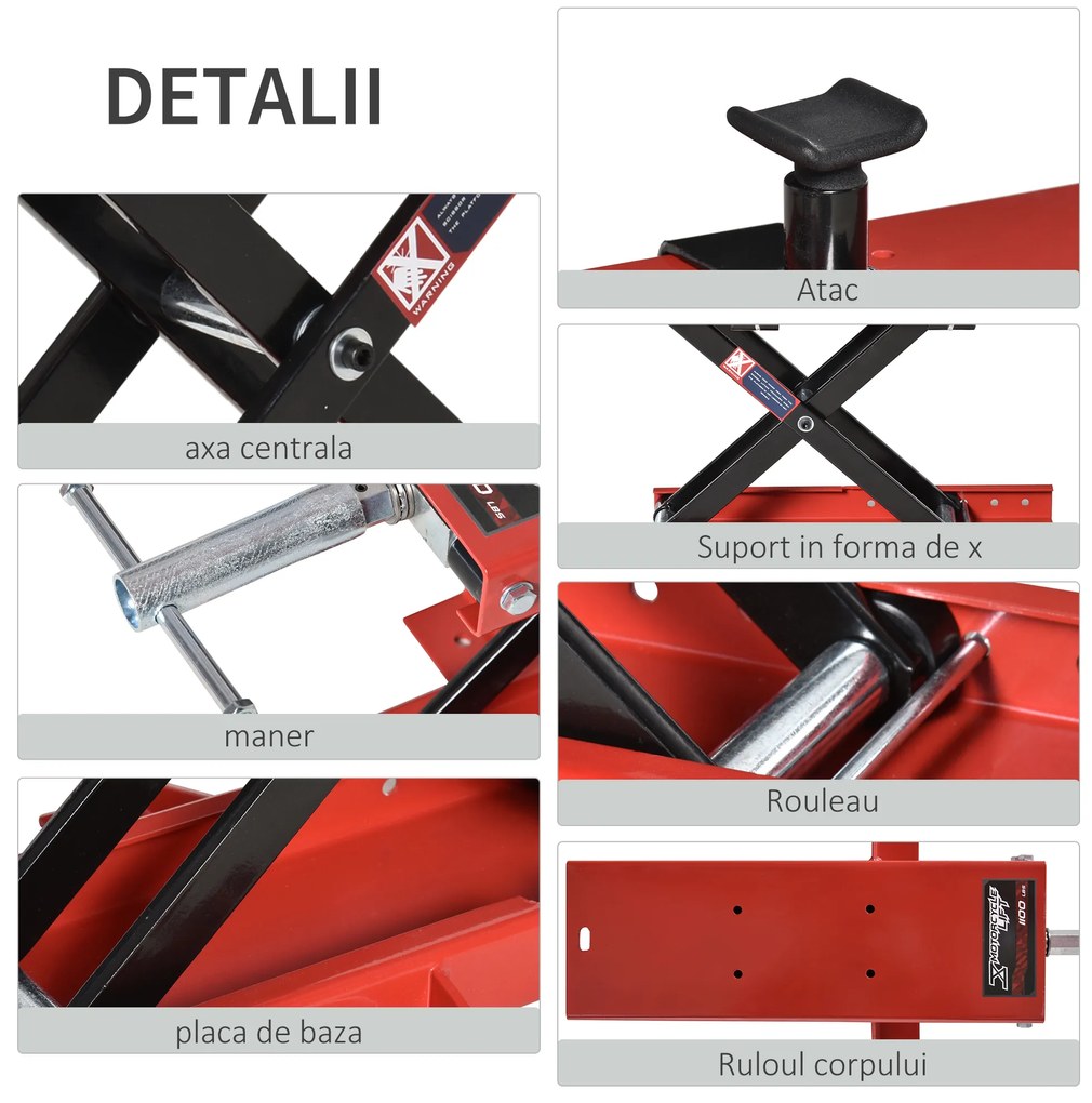 Durhand suport universal de ridicare motociclete, rosu | AOSOM RO