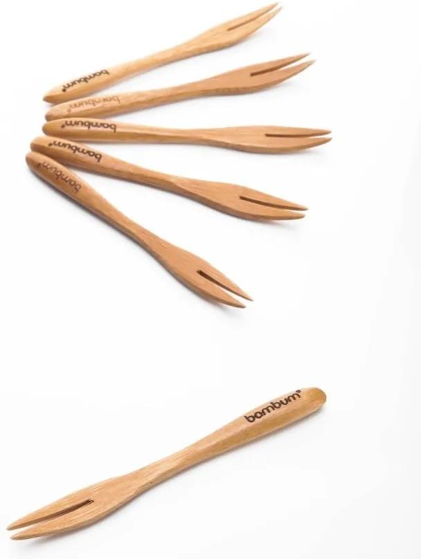 Set 6 mini furculițe din lemn de bambus Bambum Salsa