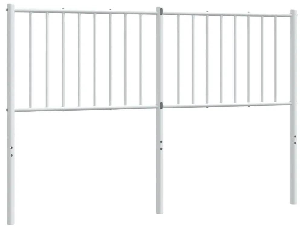 350964 vidaXL Tăblie de pat metalică, alb, 140 cm