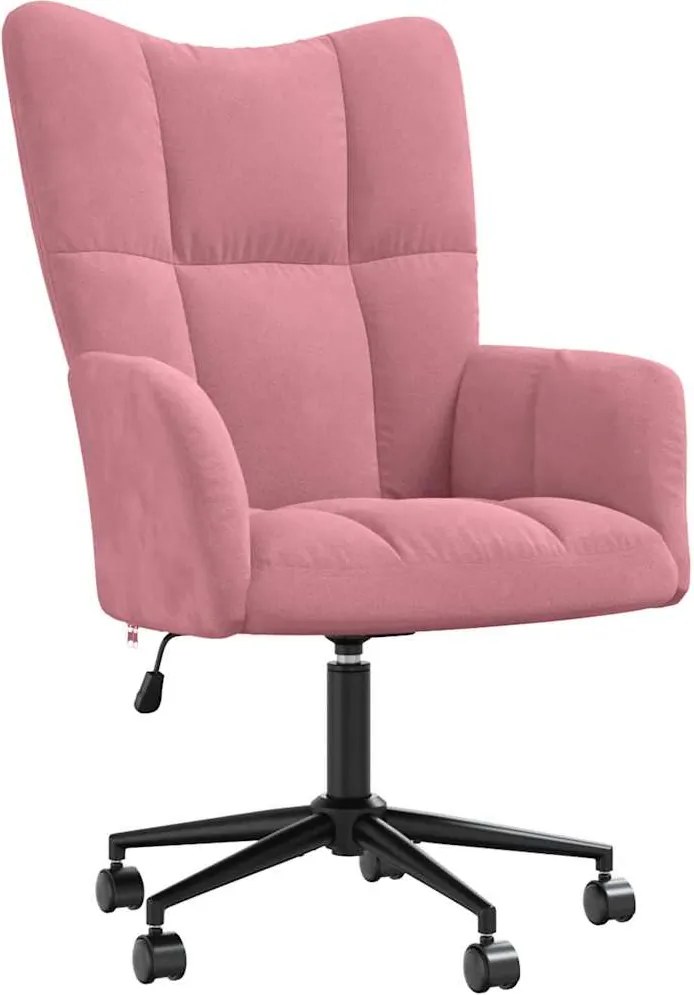 vidaXL Scaun de relaxare, roz, catifea