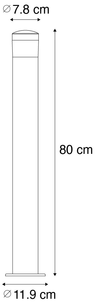 Lampă de exterior modernă neagră 80 cm IP44 incluzând LED - Roxy