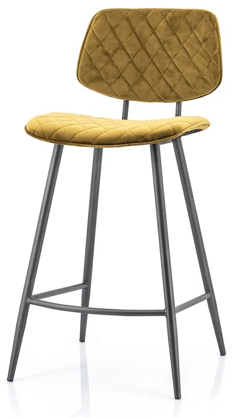 Scaun de bar din piele artificiala Kimberly galben