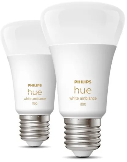 SET 2x bec LED dimabil Philips Hue WHITE AMBIANCE E27/8W/230V 2200-6500K