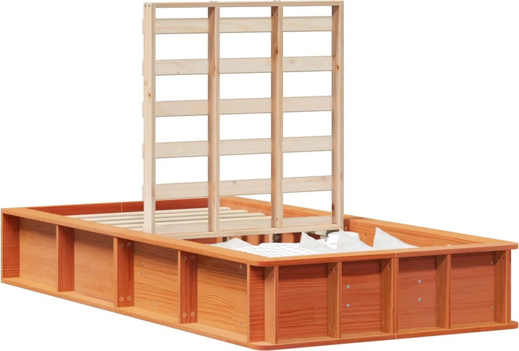 vidaXL Cadru de pat Maroniu cerat 80 x 200 cm Lemn de pin masiv