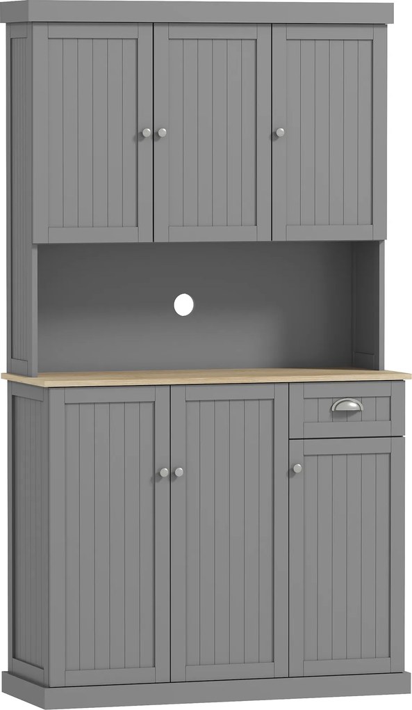 HOMCOM Dulap de Bucătărie cu Spațiu de Depozitare, 71" Alb | Aosom Romania