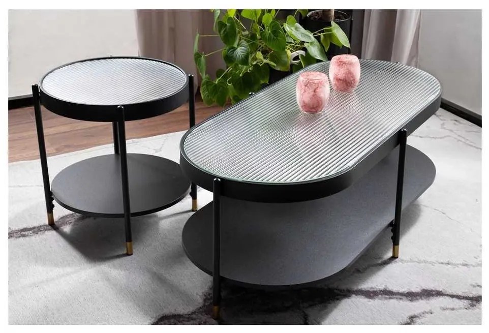 Măsuță de cafea Madone B, alb / negru