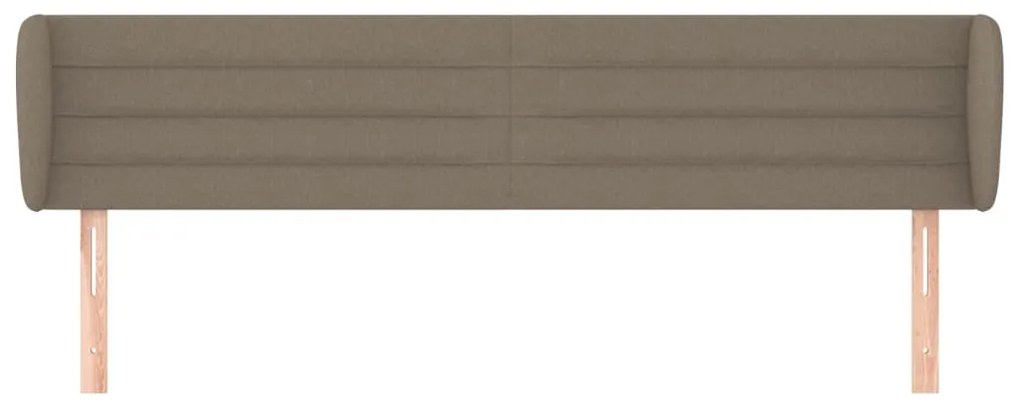 Tablie de pat cu aripioare gri taupe 163x23x78 88 cm textil 1, Gri taupe, 163 x 23 x 78 88 cm