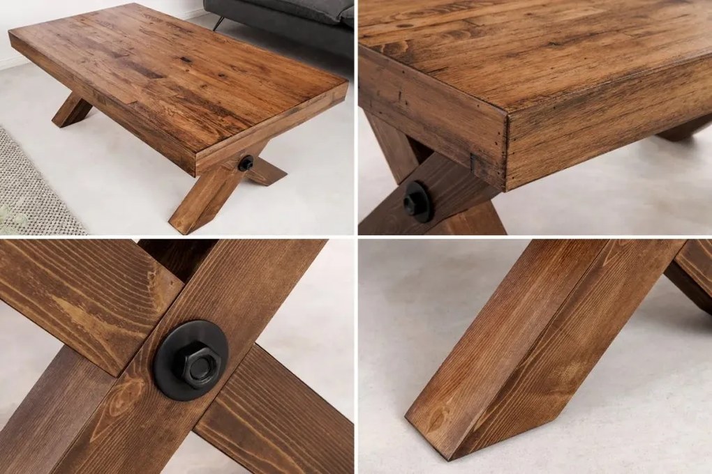 Masuta de cafea design industrial GOLIATH 110cm pin