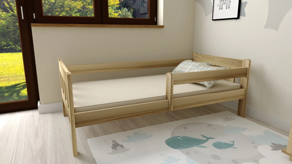 Pat pentru copii NESTY 90 x 200 cm, pin Saltele: Cu saltele Coco Maxi 20 cm, Lamele de pat: Cu lamele drepte