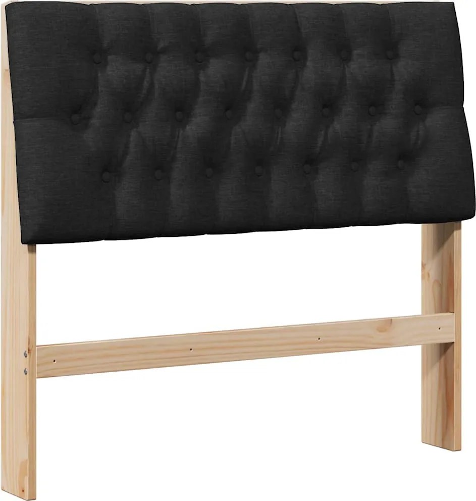 vidaXL Tăblie tapițată Negru 100 cm Lemn de pin masiv