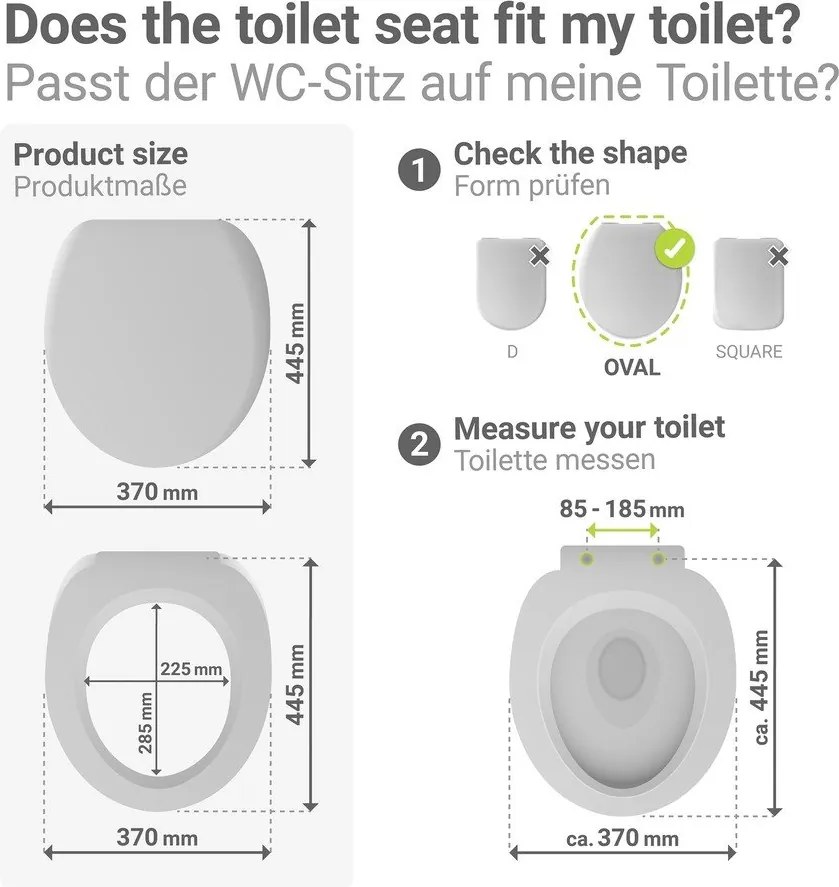 Capac WC 37 x 44,5 cm Easy-Close (cu închidere automată) Rieti – Wenko