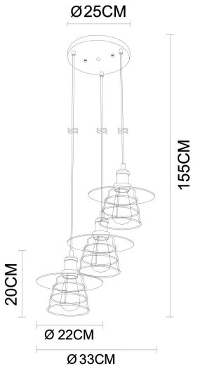 Globo 15086-3H - Lustra VIEJO 3xE27/60W/230V