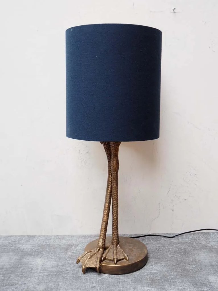 Lampa de masa, din rasina, cu abajur din bumbac, Anda