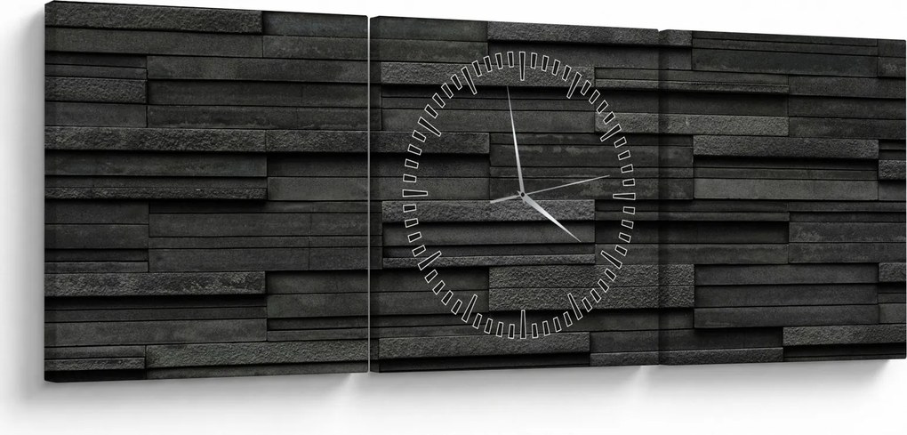 Tablou - Textura pietrei (cu ceas) (90x30 cm)
