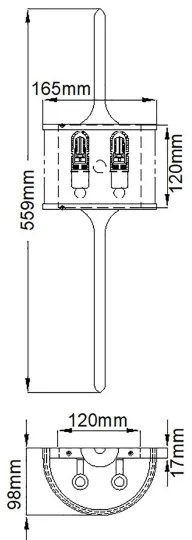 Aplică LED pentru baie MONA 2xG9/3,5W/230V IP44 alamă Kichler