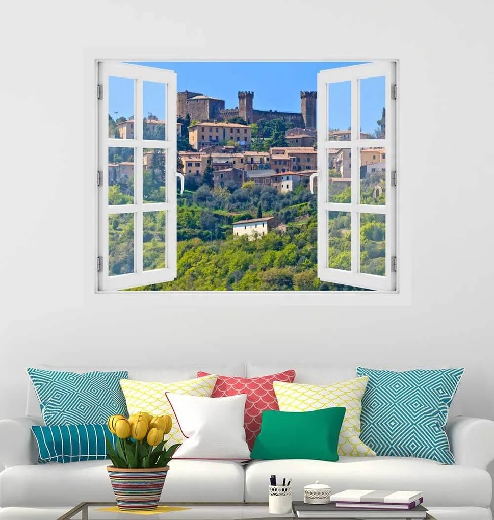 Fereastra cu efect 3D - Montalcino, Toscana - 119x93 cm