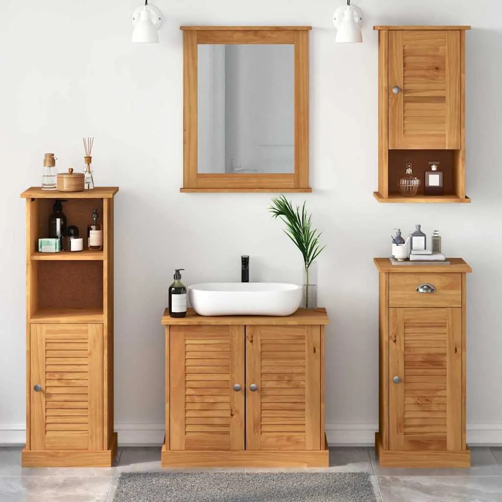 vidaXL Set de mobilier pentru baie cu sertar VIGO 5 pcs maro miere