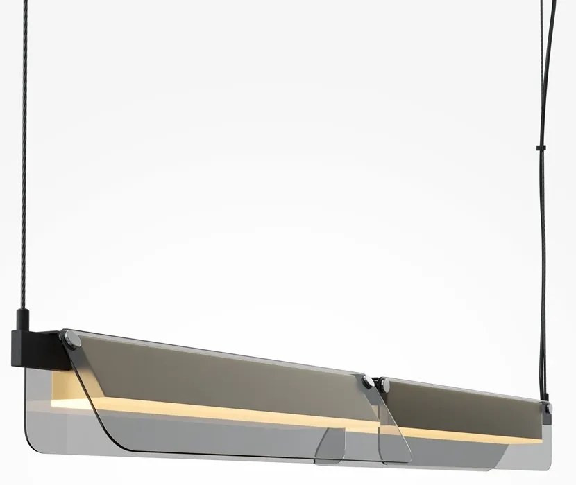 Lustra suspendata LED design minimalist Flat, fumuriu