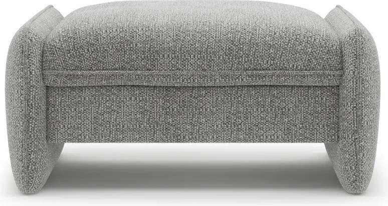 Taburet gri deschis cu tapițerie din chenille Georgia – Micadoni