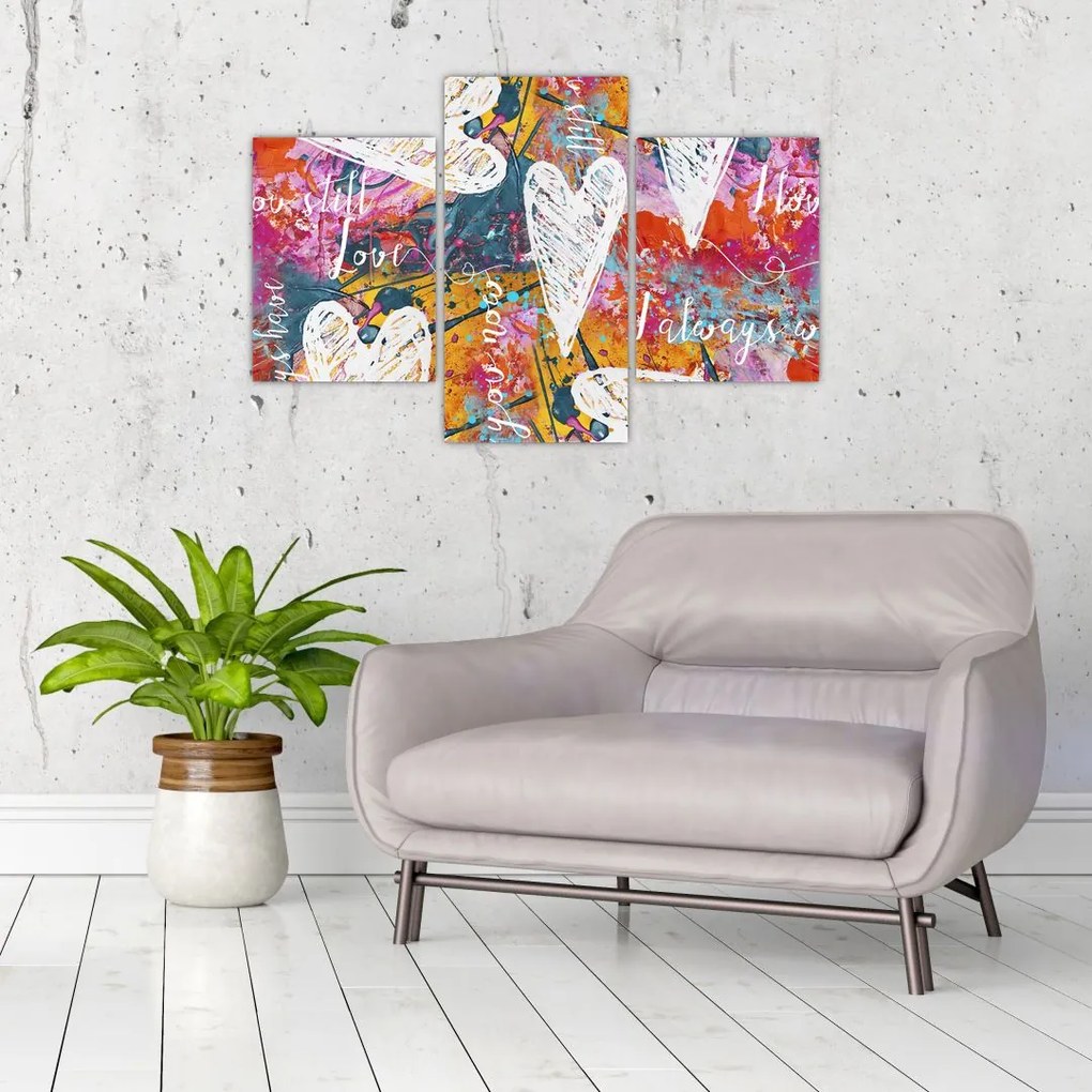 Tablou - Inima pe un fundal abstract (90x60 cm)