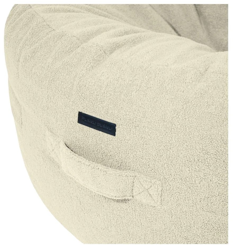 Fotoliu bean bag maro cu tapițerie din țesătură bouclé Roll 135 – SLOWDOWN