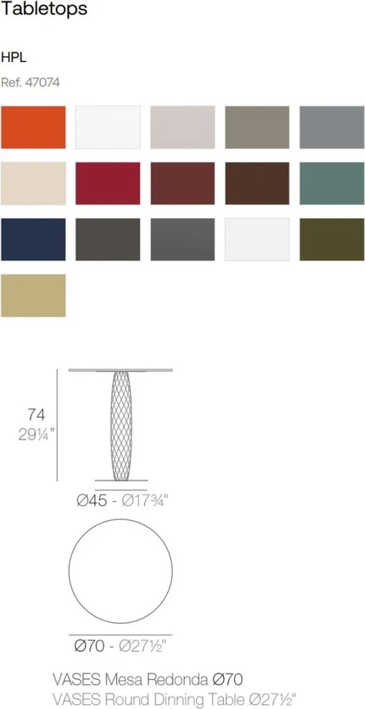 Masa de exterior / interior design modern premium VASES 70cm