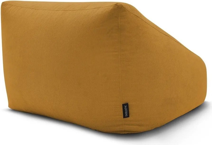 Fotoliu bean bag galben cu tapițerie din catifea reiată Lilibet – Bobochic Paris