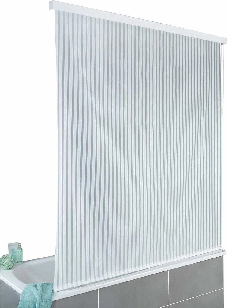 Perdă de duș, albă cu dungi, 132 x 240 cm, VENKO