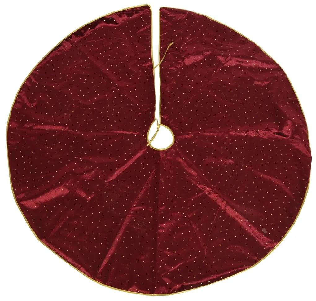 Covor pentru brad Dot Gold, Decoris, Ø120 cm, poliester, rosu
