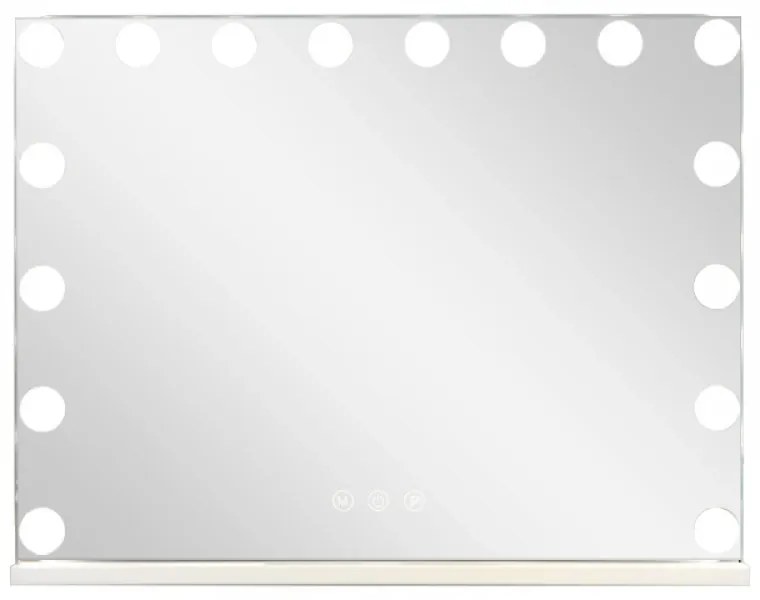 Oglindă cosmetică, sistem iluminare LED cu 3 culori, Senzor Tactil, Luminozitate Reglabilă, Alb, GLAM 16