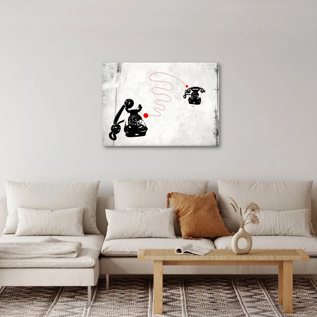 Tablou - Desen de telefon în stilul lui Banksy (70x50 cm)