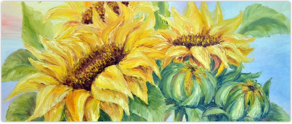 Tablou - Floarea soarelui înflorită (120x50 cm)