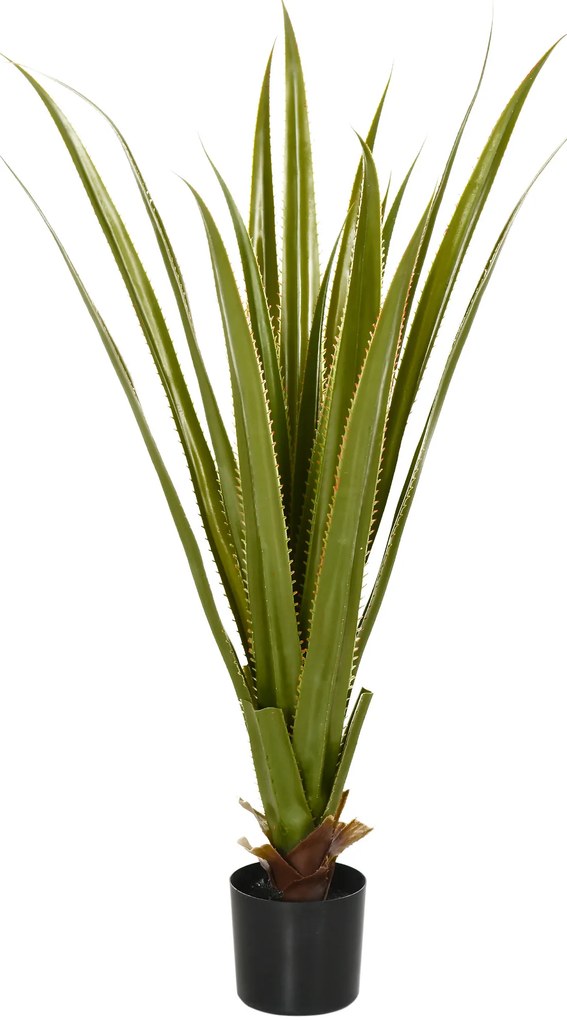 HOMCOM Plantă artificială tip agave în ghiveci, înălțime 90 cm, 16 frunze, interior și exterior, realism ridicat | Aosom Romania