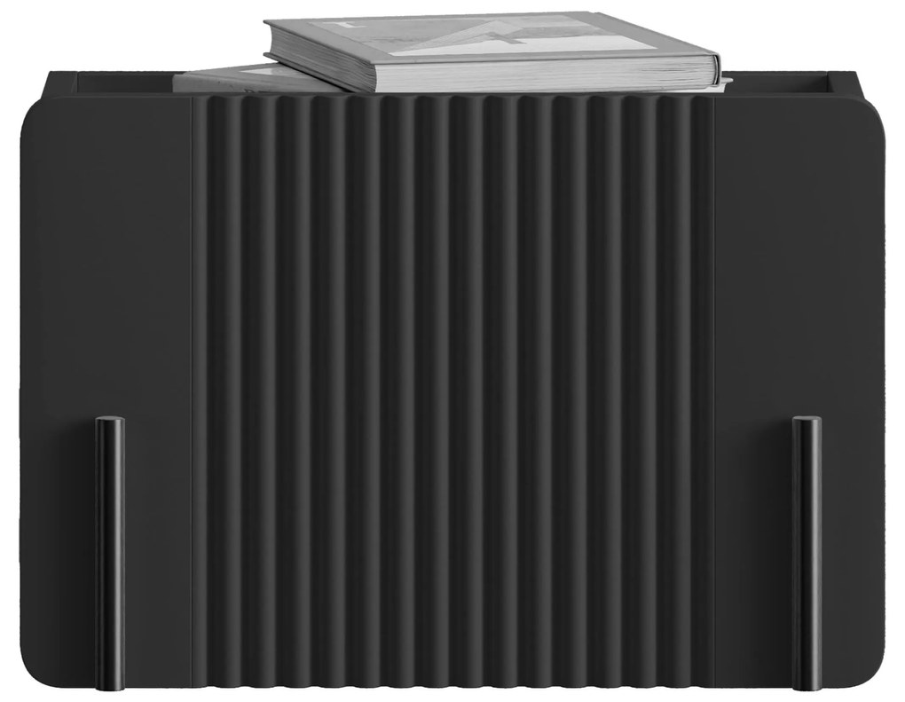 Noptieră Malmi 45 cm cu sertar - negru mat / negru