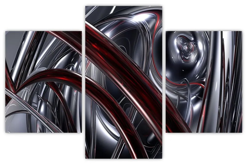 Tabloul cu abstracție în gri (90x60 cm)
