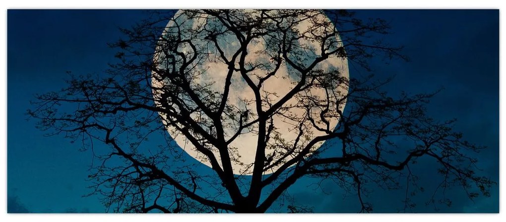 Tablou copacului cu lună plină (120x50 cm)