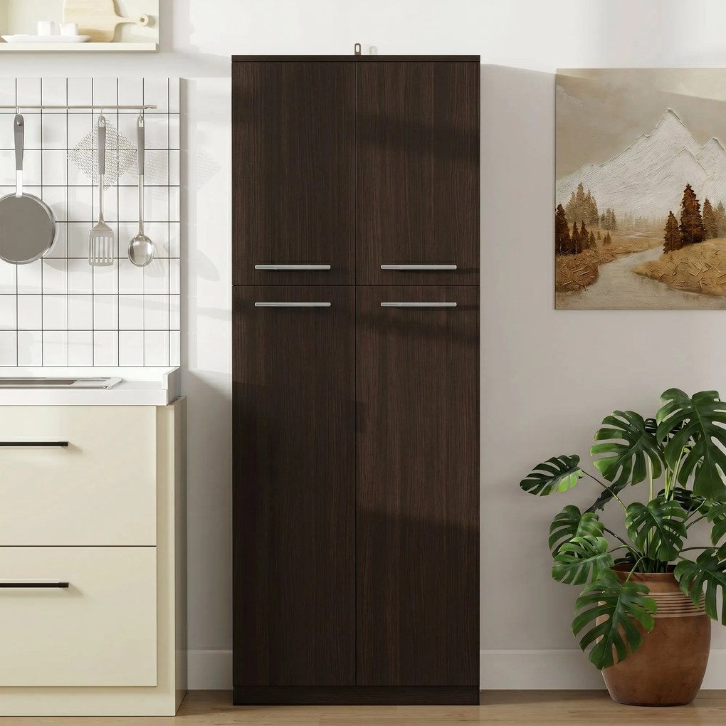 HOMCOM Mobilier de depozitare cu 2 dulapuri și rafturi reglabile din lemn negru | Aosom Romania