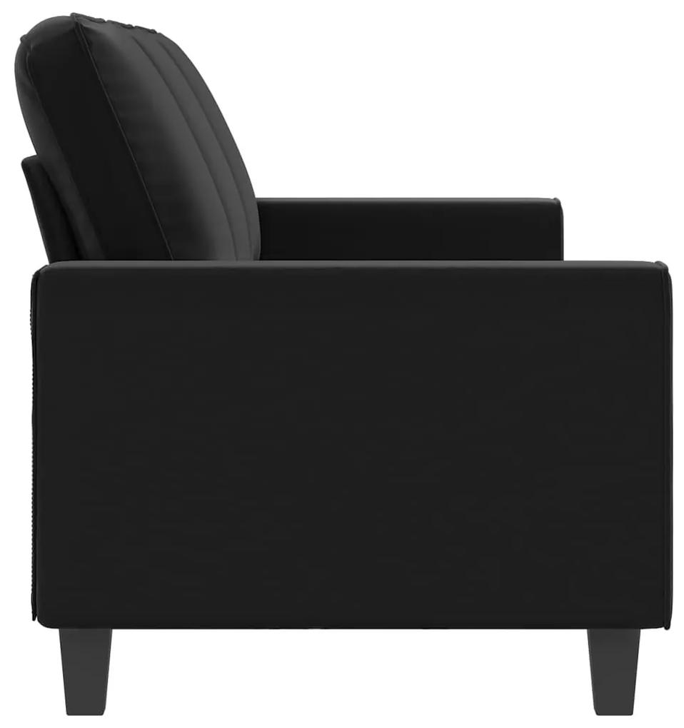 Canapea cu 3 locuri, negru, 210 cm, tesatura microfibra Negru, 244 x 77 x 80 cm