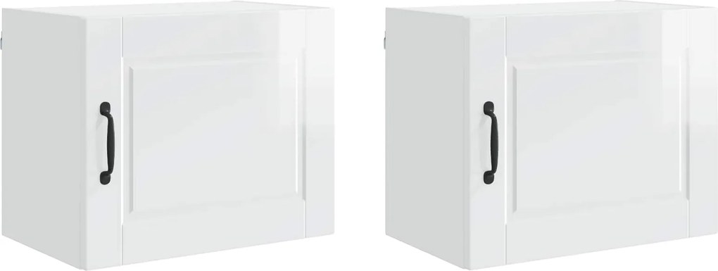 vidaXL Dulap de bucătărie cu raft 2 pcs Alb lucios 50 x 31 x 40 cm