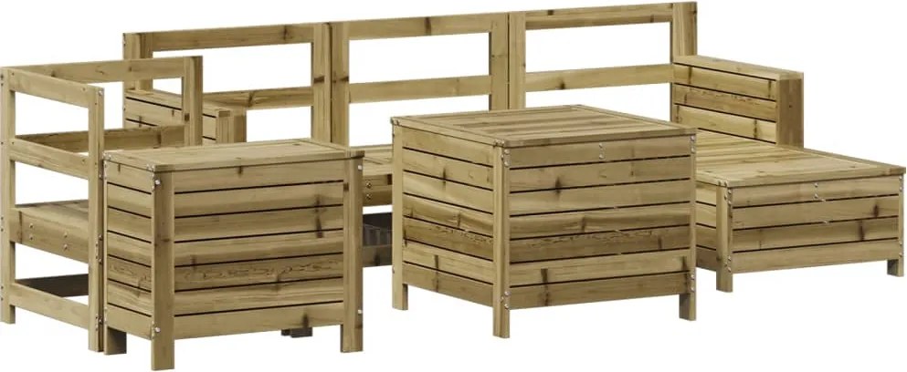 vidaXL Set canapea de grădină, 7 piese, lemn de pin tratat