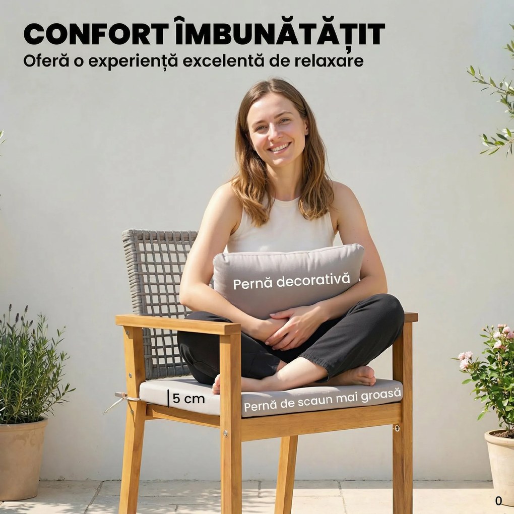 Outsunny scaune set exterior casă de vară bănci confortabile pereche relaxare | Aosom Romania