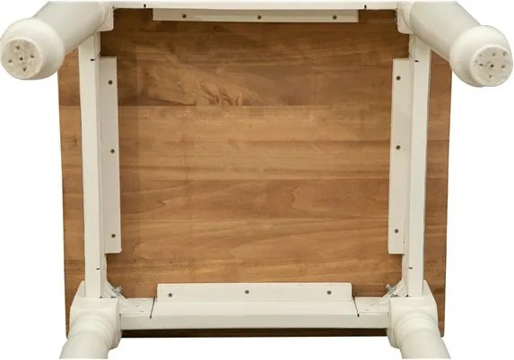 Masa fixa, L 70 70 H78 cm, culoare natur alb antic, Lemn Masiv