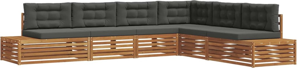 vidaXL Set de canapele de exterior 6 Bucată Natural și Antracit