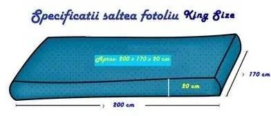 Set Fotoliu King Size cu Otoman (suport picioare) si Perna, Material Textil - Before Dawn