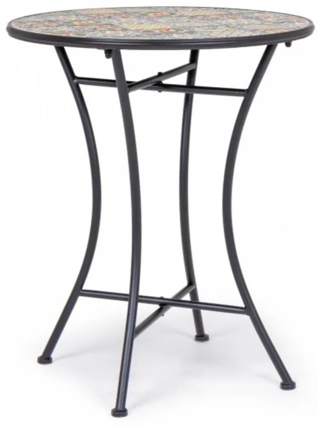 Masa de cafea pentru exterior multicolor din metal si ceramica, ∅ 60 cm, Naxos Bizzotto