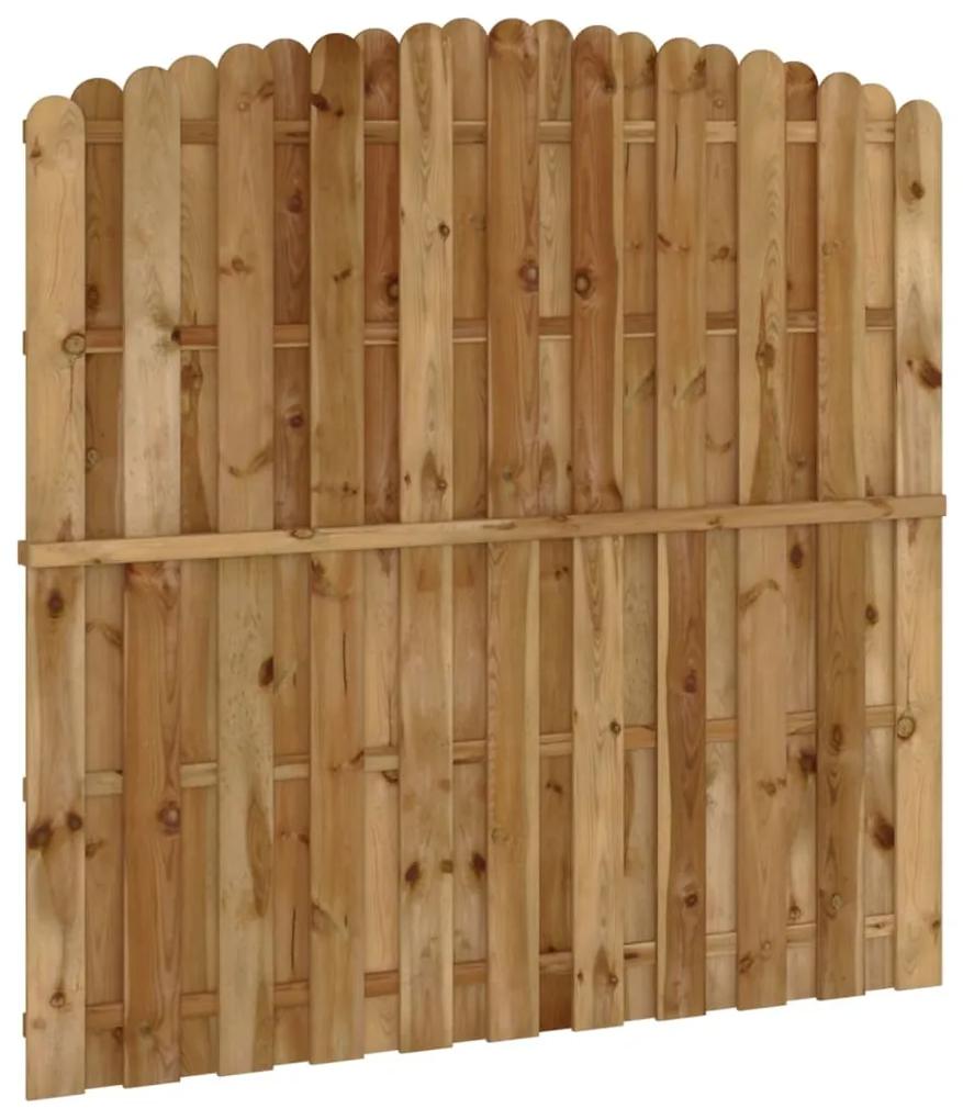 Panou de gard cu sipci alternative, 180x(165-180) cm, lemn pin