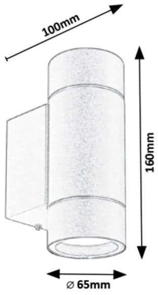 Aplică de exterior PHOENIX 2xGU10/10W/230V IP54 gri Rabalux 8119