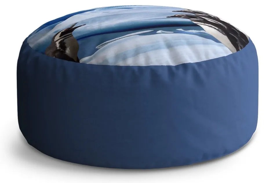 Taburet Circle pinguini, albastru