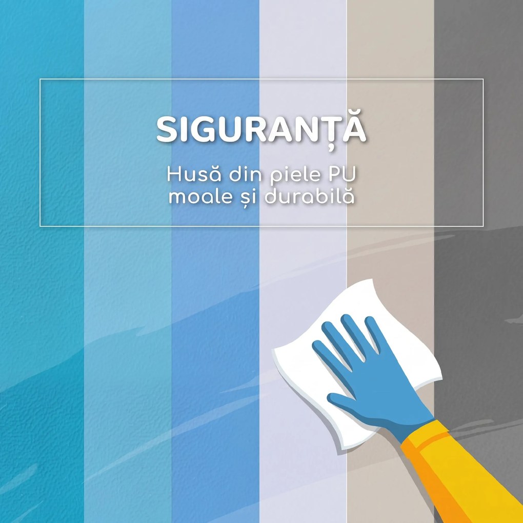 HOMCOM 7 Blocuri de Construcție Moi pentru Copii 12-36 de Luni Pu și Epe, Albastru și Gri | Aosom Romania