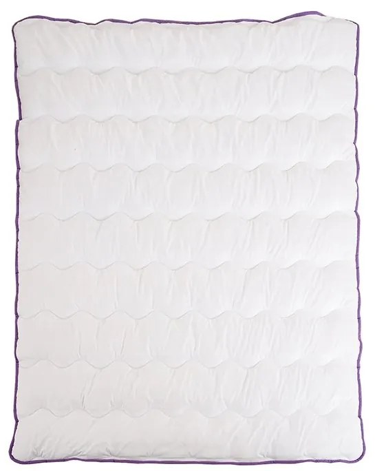 Patura pentru tot anul matlasata BELLA LAVENDER 140x200 cm, alba